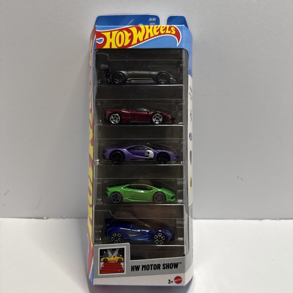 Hot Wheels Other - Hot Wheels 2025 HW Motor Show 5-Pack Ferrari Aston Ford Lamborghini Lotus